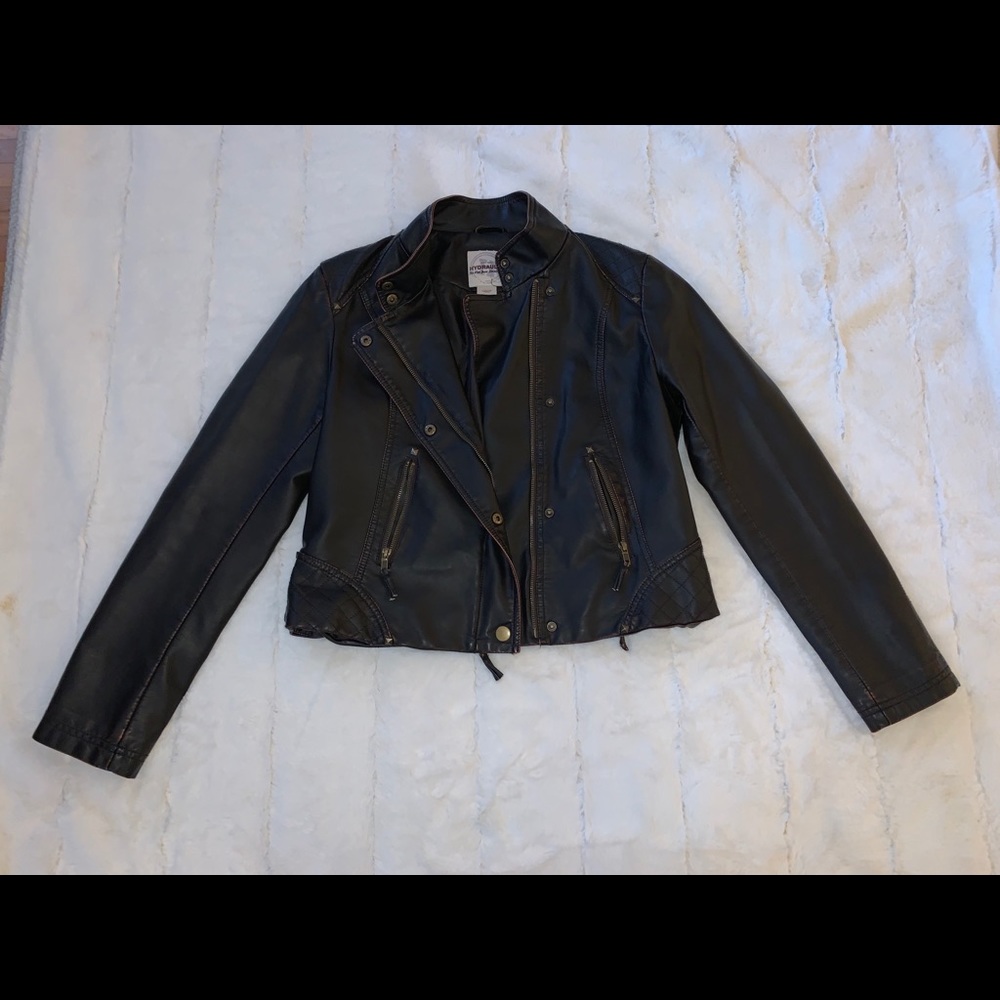 Faux leather jacket - black